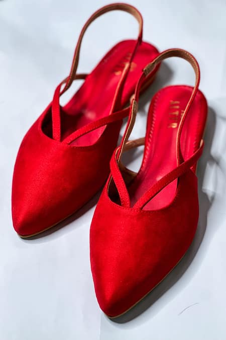 Shop The Alter Red Cushioned Ballerinas at Aza Fashions Shop_The Alter_Red Cushioned Ballerinas _at_Aza_Fashions