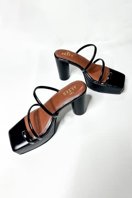 Shop The Alter Black T-shaped Cylindrical Block Heels at Aza Fashions Shop_The Alter_Black T-shaped Cylindrical Block Heels _at_Aza_Fashions