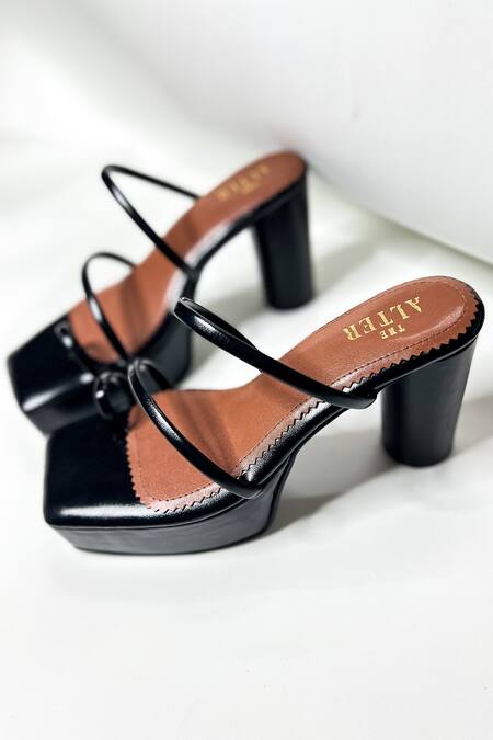 The Alter Black T-shaped Cylindrical Block Heels Online at Aza Fashions The Alter_Black T-shaped Cylindrical Block Heels _Online_at_Aza_Fashions