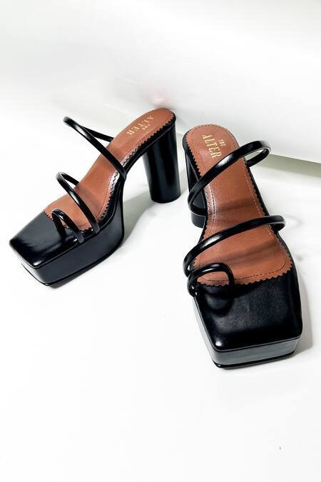 The Alter Black T-shaped Cylindrical Block Heels at Aza Fashions The Alter_Black T-shaped Cylindrical Block Heels _at_Aza_Fashions