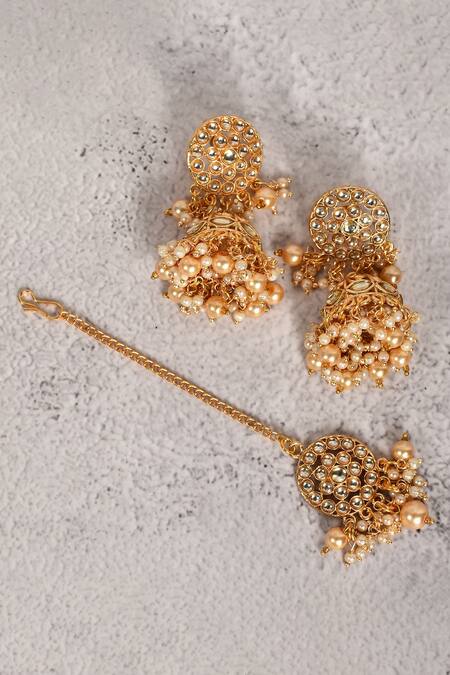 Nayaab by Aleezeh_Gold Plated Jadau Kundan Floral Choker Set _at_Aza_Fashions