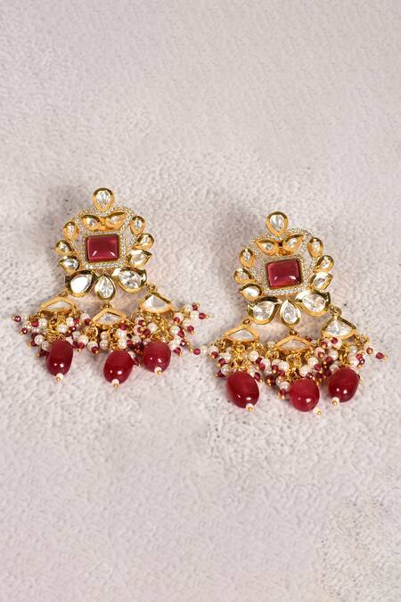 Shop Moh-Maya By Disha Khatri Gold Plated Pearls Kundan And Bead Choker Set Online at Aza Fashions Shop_Moh-Maya By Disha Khatri_Gold Plated Pearls Kundan And Bead Choker Set _Online_at_Aza_Fashions