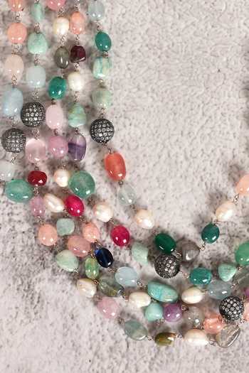 Buy Moh-Maya By Disha Khatri Multi Color Layered Bead Necklace Online at Aza Fashions Buy_Moh-Maya By Disha Khatri_Multi Color Layered Bead Necklace _Online_at_Aza_Fashions