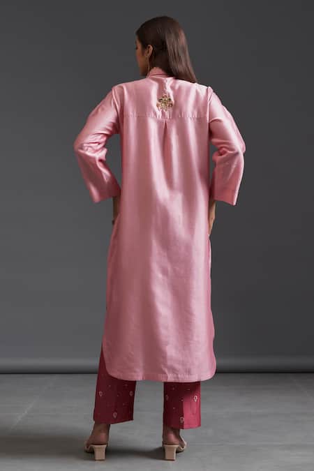Anantaa By Roohi Silk Chanderi Collared Kurta 
