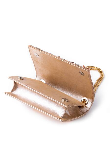 Born Flash Beige Embroidery, Beads Camellia Floral Embellished Clutch With Sling Online at Aza Fashions Born Flash_Beige Embroidery, Beads Camellia Floral Embellished Clutch With Sling _Online_at_Aza_Fashions