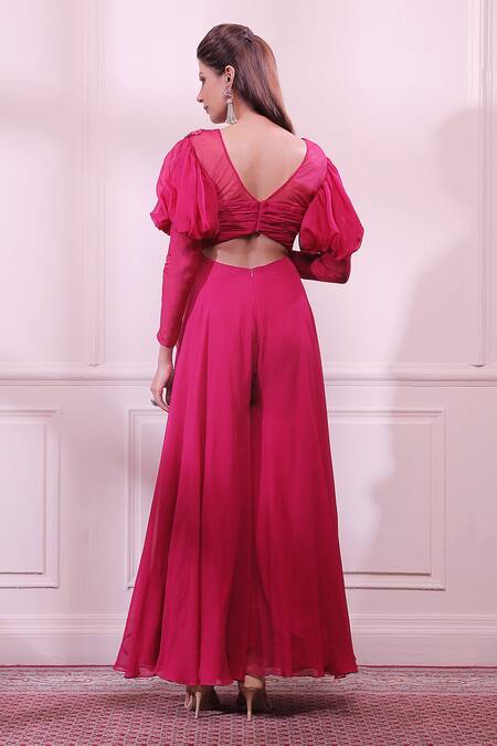 ISHA GUPTA TAYAL Ruched Yoke Draped Jumpsuit 