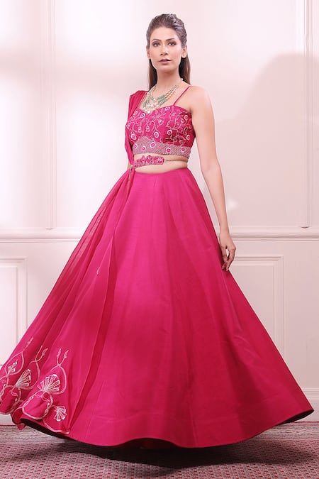 Isha Gupta Tayal Raw Silk Flared Lehenga Set 