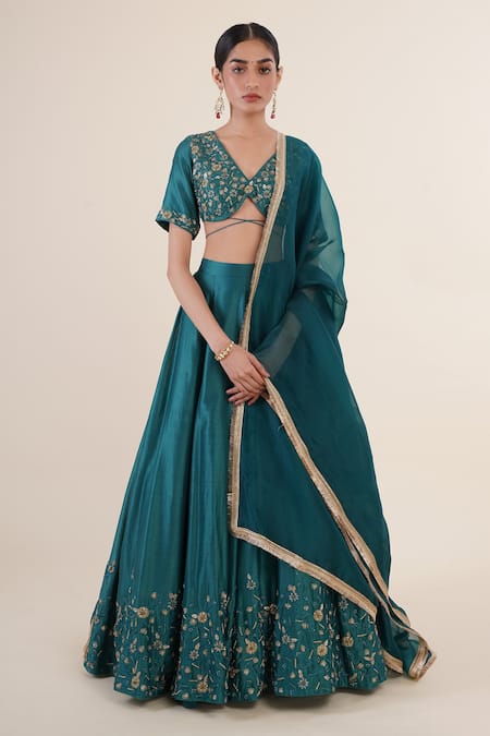 Rashi Jain Chanderi Embroidered Lehenga Set 