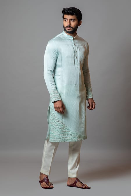 Paarsh Ripple Linen Satin Kurta Set 