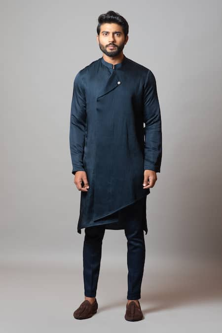 Paarsh Grave Abyss Linen Satin Kurta Set 