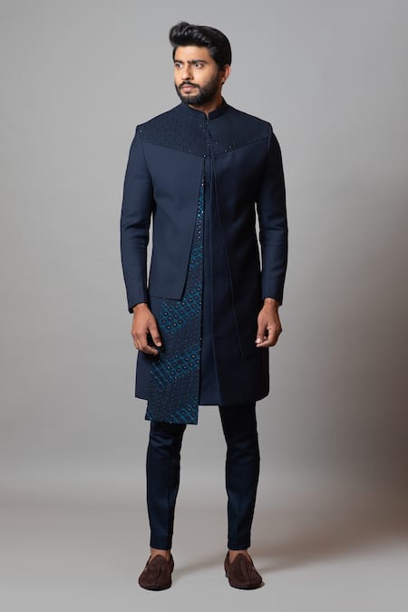 Paarsh Savorona Asymmetric Achkan Set 