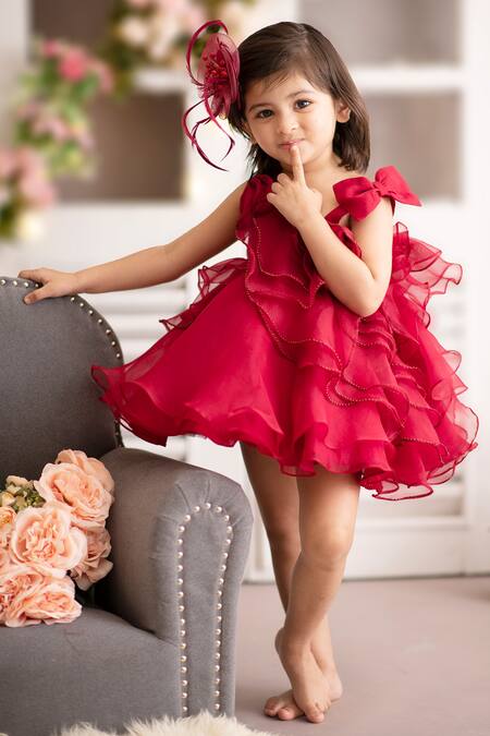 100% Cotton Poplin Ruffle Sleeve Dress - Toddler Girl