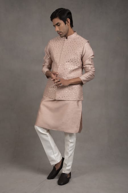 RNG Safawala Mirror Embroidered Bundi & Kurta Set 