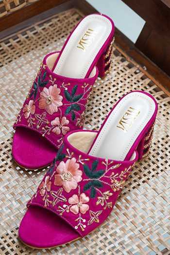 Tiesta Adina Embroidered Block Heels 