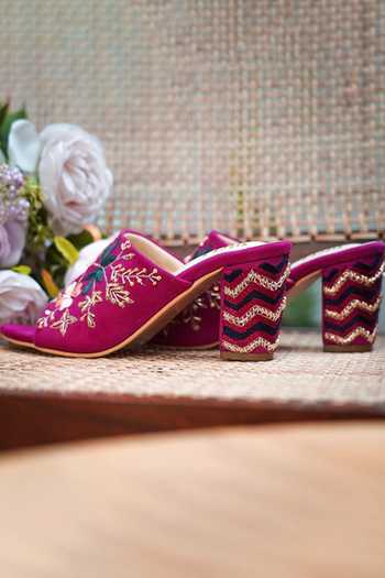 Tiesta Adina Embroidered Block Heels 
