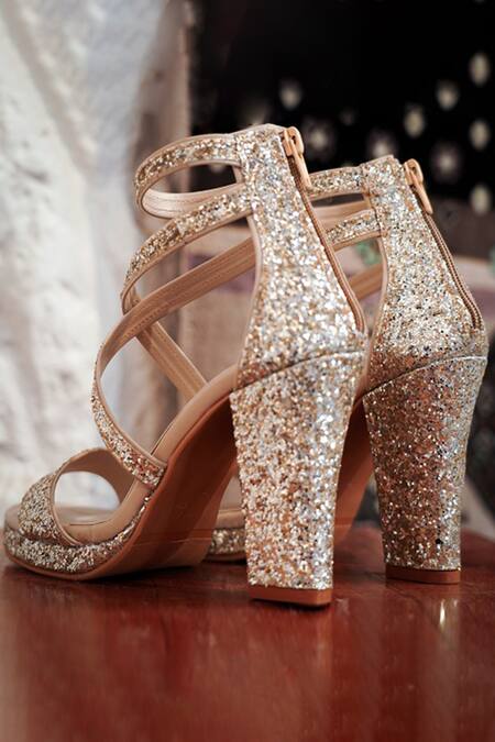 Crystal block heel sandals with shimmering accents hot sale