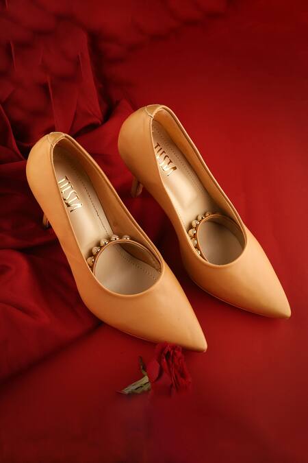 Tiesta_Brown Love Notes Suede Pumps _Online_at_Aza_Fashions