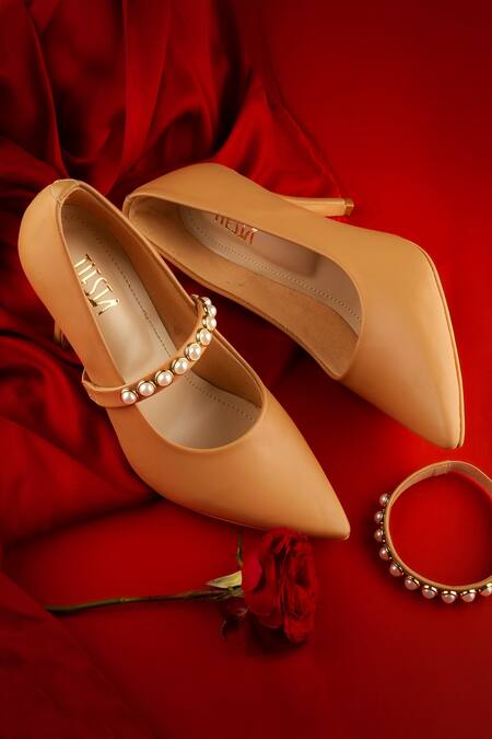 Shop_Tiesta_Brown Love Notes Suede Pumps _Online_at_Aza_Fashions