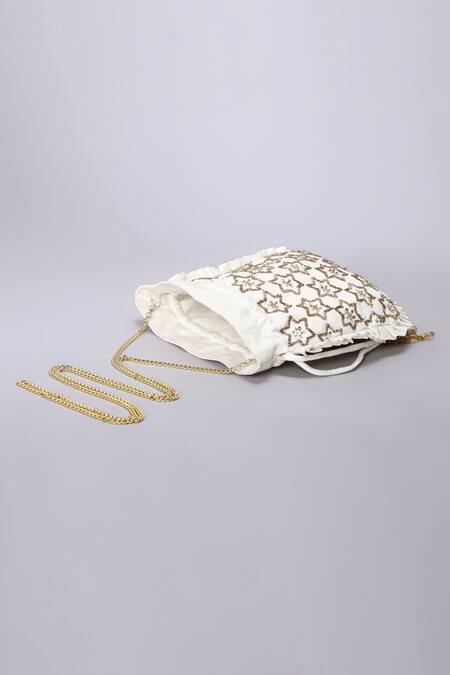 Shop_Ornatte_White Embroidery Noor Potli Bag_Online_at_Aza_Fashions