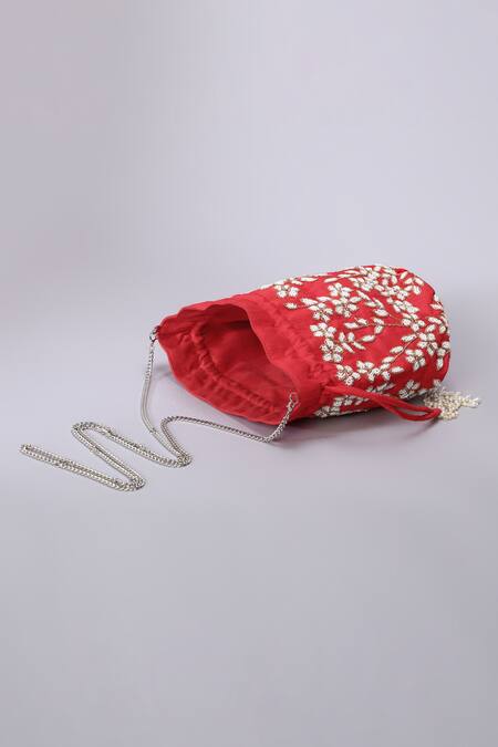 Shop_Ornatte_Red Embroidery Raina Potli Bag_Online_at_Aza_Fashions