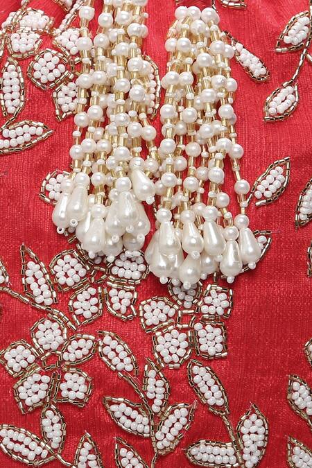 Ornatte_Red Embroidery Raina Potli Bag_at_Aza_Fashions