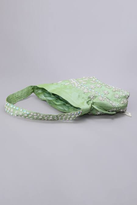 Buy_Ornatte_Green Embroidery Ritika Potli Bag_Online_at_Aza_Fashions