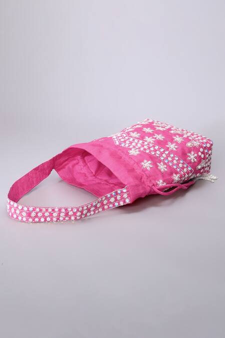 Buy_Ornatte_Pink Embroidery Ritika Potli Bag_Online_at_Aza_Fashions