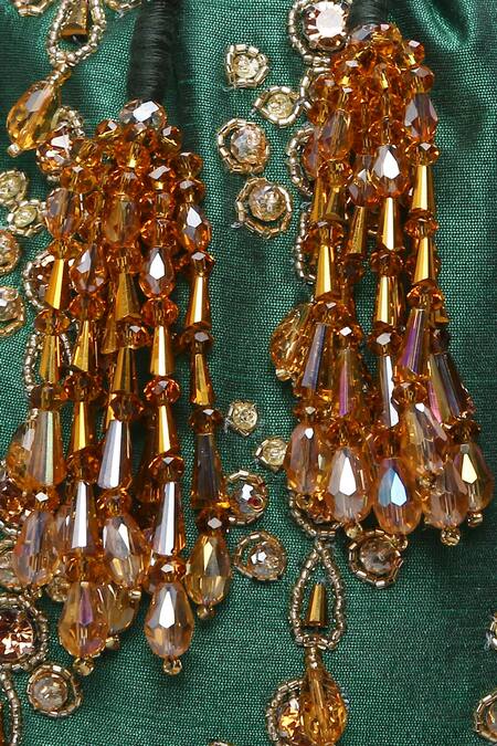 Shop_Ornatte_Green Embroidery Saanjh Potli Bag_Online_at_Aza_Fashions