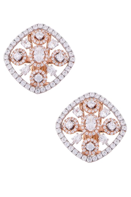 Solasta Jewellery Swarovski Geometric Ear Studs 