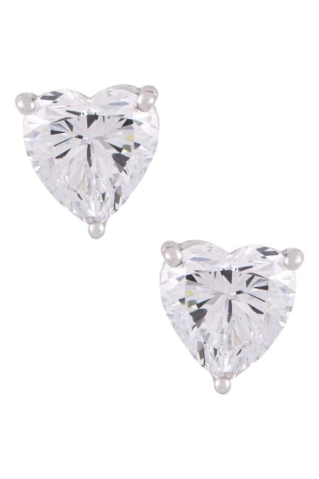 Solasta Jewellery Heart Solitaire Stud Earrings 