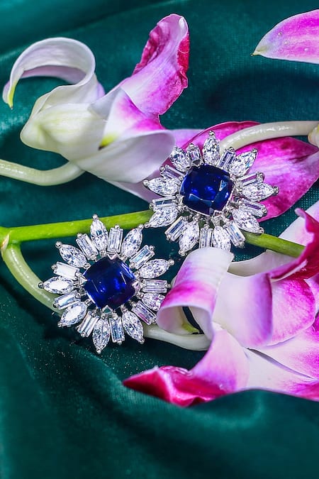 Solasta Jewellery Sapphire Flower Stud Earrings 