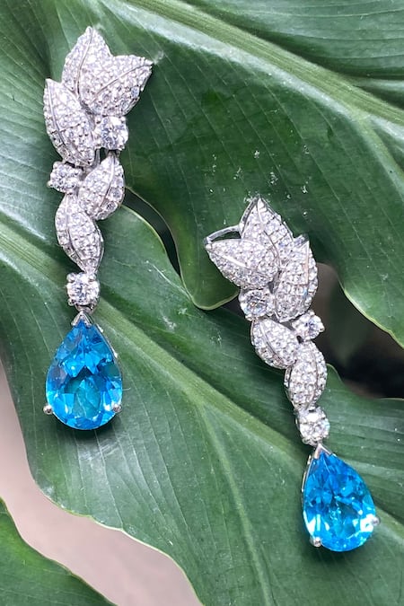 Buy Aquamarine Blue Earring Aquamarine Aqua Blue Blush Rose Gold Online in  India  Etsy