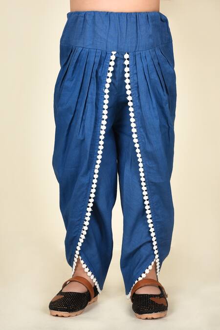 Shop_Pankhuri By Priyanka_Yellow Cotton Printed Top And Tulip Pant Set _Online_at_Aza_Fashions