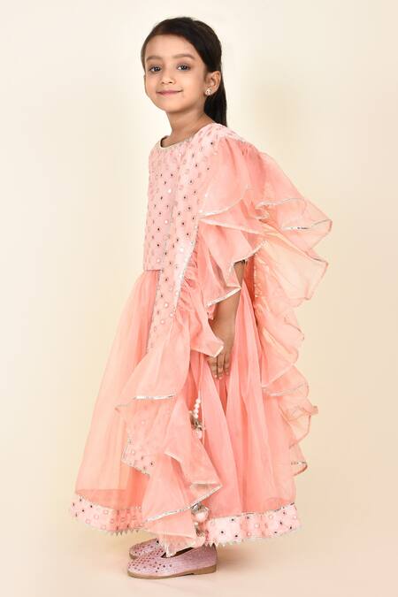 Buy Pankhuri By Priyanka Pink Georgette, Organza, Crepe Mirrors Work Hem Lehenga Set Online at Aza Fashions Buy_Pankhuri By Priyanka_Pink Georgette, Organza, Crepe Mirrors Work Hem Lehenga Set _Online_at_Aza_Fashions