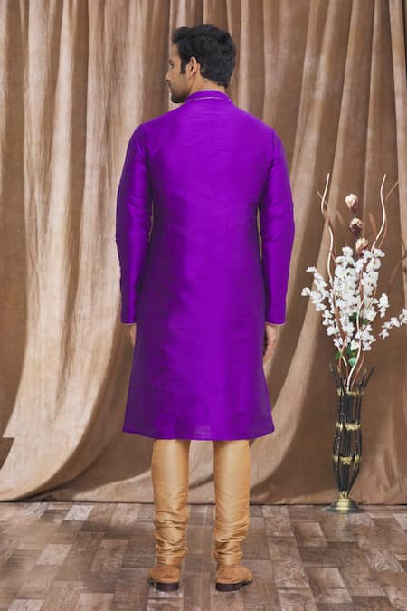 Arihant Rai Sinha Banarasi Silk Embroidered Placket Kurta 