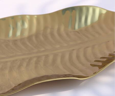 Mason Home_Gold Acropolis Leaf Tray_Online_at_Aza_Fashions