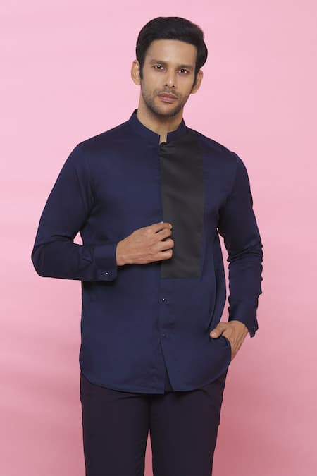 Aces by Arjun Agarwal Cotton Mandarin Collar Shirt 