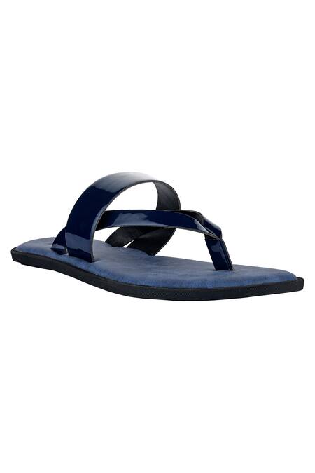 Navy blue discount t strap sandals