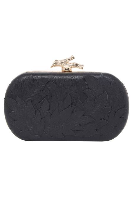 Buy Richa Gupta Black Embroidery Leather Clutch With Sling Online at Aza Fashions Buy_Richa Gupta_Black Embroidery Leather Clutch With Sling_Online_at_Aza_Fashions