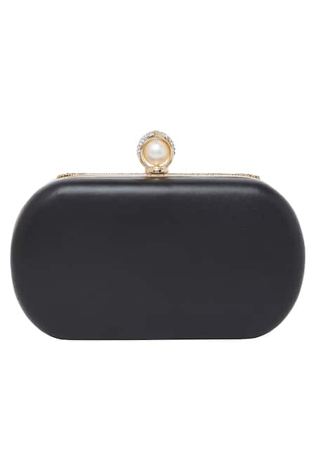 Richa Gupta Leather Embroidered Clutch With Sling 