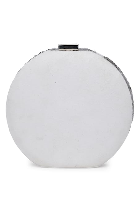 Richa Gupta Suede Sequin Embellished Clutch With Sling 