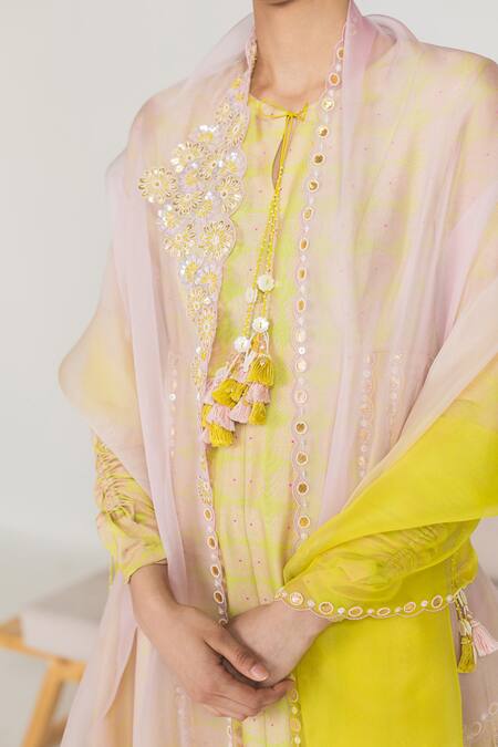 Buy Madzin Green Cotton , Organza, Chanderi Geometric Print Anarkali Set Online at Aza Fashions Buy_Madzin_Green Cotton , Organza, Chanderi Geometric Print Anarkali Set _Online_at_Aza_Fashions