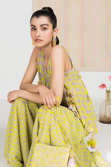 Buy Madzin Green , Top Flat Sharara Floral Print One And Set Online at Aza Fashions Buy_Madzin_Green , Top Flat Sharara Floral Print One And Set _Online_at_Aza_Fashions