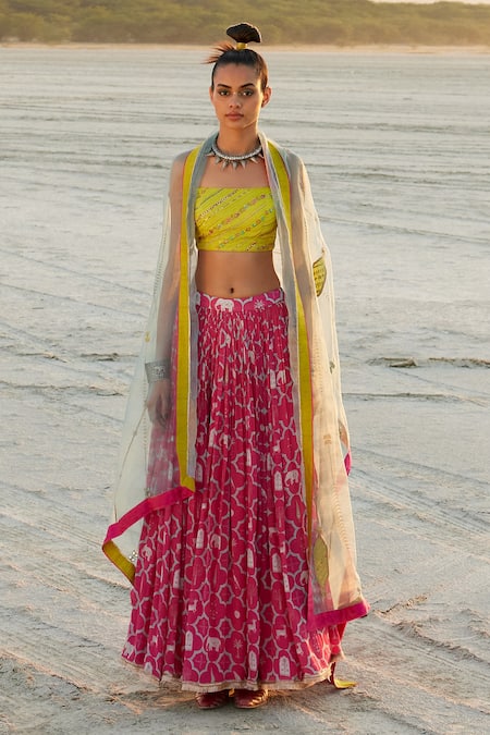 Rajiramniq Animal Print Lehenga Set 