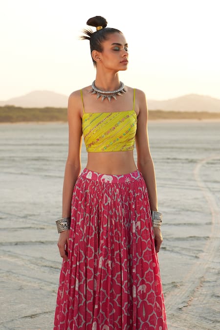 Rajiramniq Animal Print Lehenga Set 