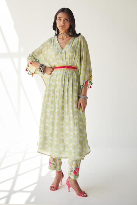 Rajiramniq Shell Print Kaftan & Pant Set 