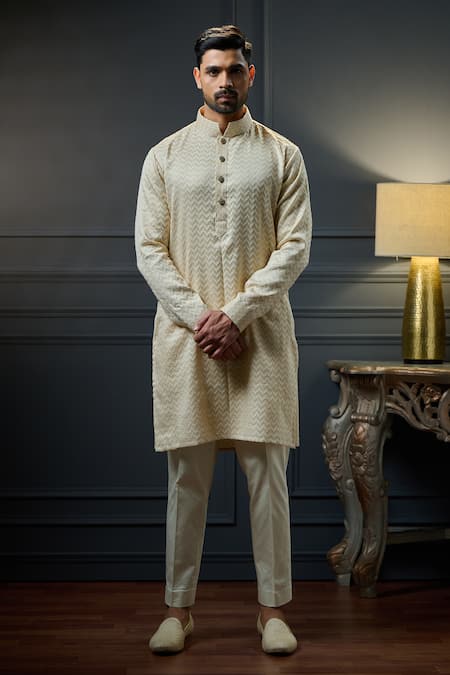 Ritu & Abhishek Chevron Full Sleeve Kurta 