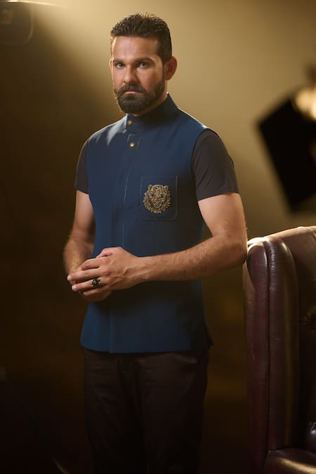 Ritu & Abhishek Tiger Crest Waistcoat 