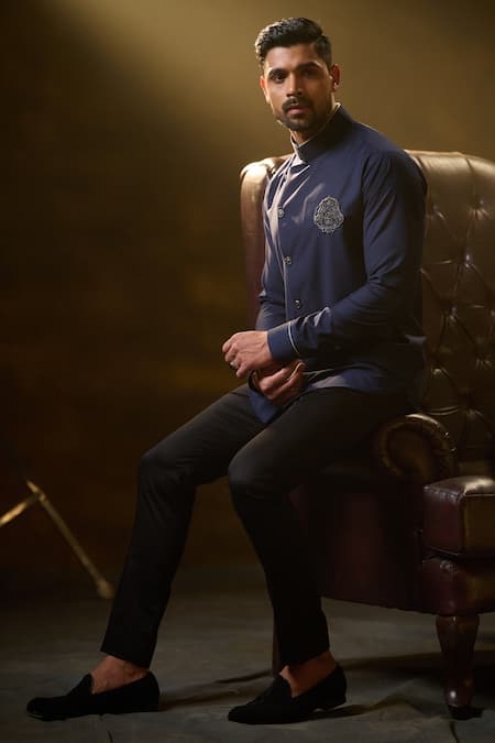 Ritu & Abhishek Horse Crest Overlap Shirt 