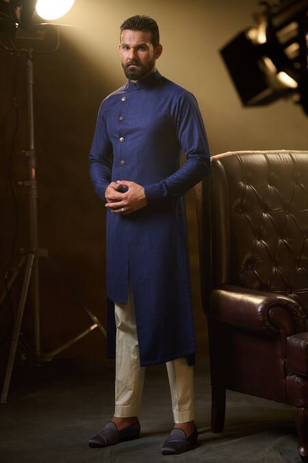 Ritu & Abhishek Asymmetric Full Sleeve Kurta 
